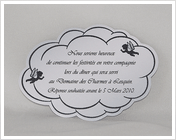 carton carton d'invitation nuage assorti au faire-part ange noir et blanc