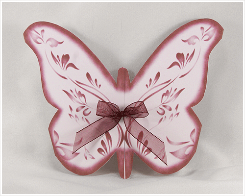 Faire-part papillon rouge bordeaux FPM18B